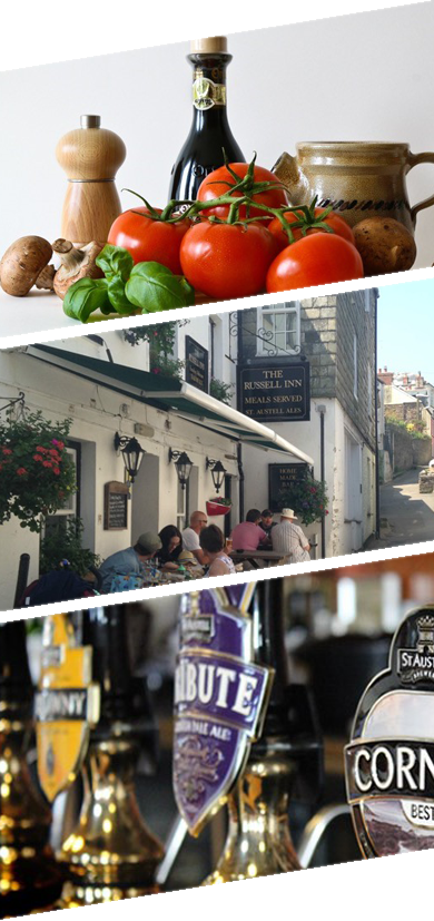 Dinner and bar meals The Russell Inn Pub Polruan Fowey